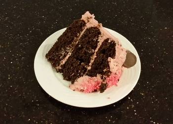 Fast Cooking Methods Dark Chocolate Layer Cake with Fresh Strawberry Cream Frosting and Filling Delicious and Healthy