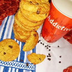 A picture of Honey oatmeal choco cookies.