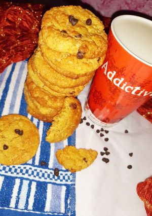 A picture of Honey oatmeal choco cookies.