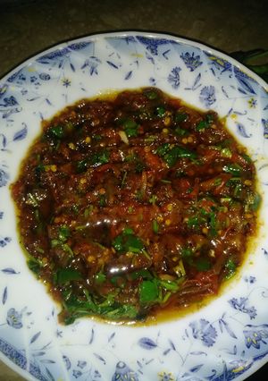 A picture of Tomato onion chutney.