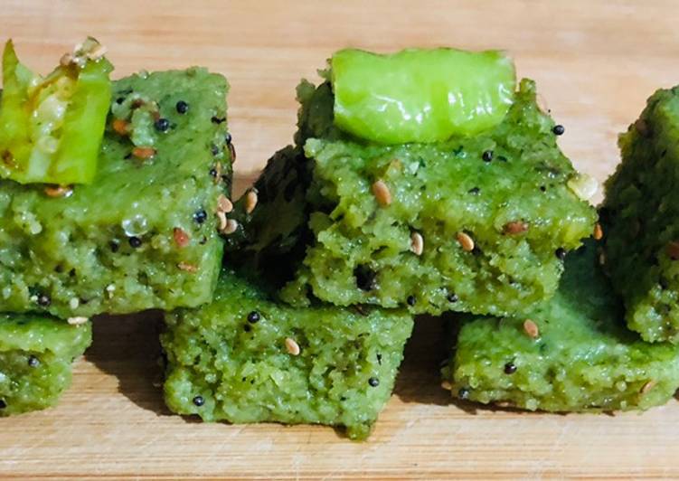 Recipe of Any-night-of-the-week Multigrain spinach dhokla