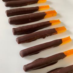 A picture of Chocolate and Orange Candies (Orangettes).