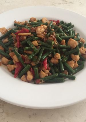Foto resep Ayam cah kacang panjang bumbu sambal terasi