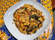 Une photo de épinard oeuf omelette