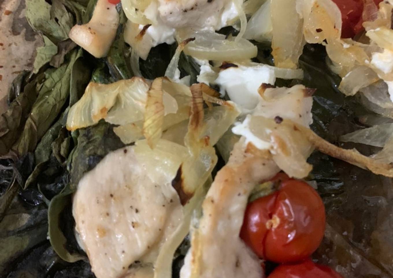 Pollo con espinacas. Cena fácil