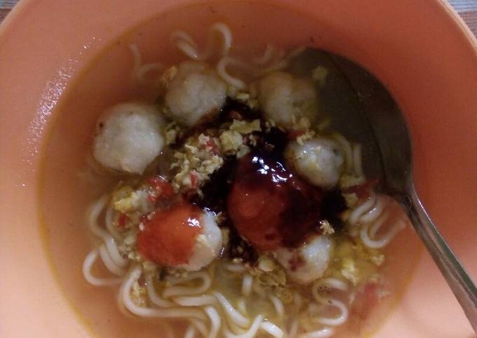 Resep Bakso cilok kuah seger Anti Gagal