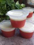 Puding Buah Naga Tomat vla Keju