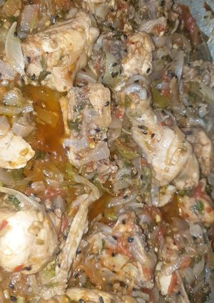 A picture of Achar gosht (achari chicken).