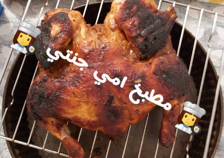 دجاج مشوي على الفحم