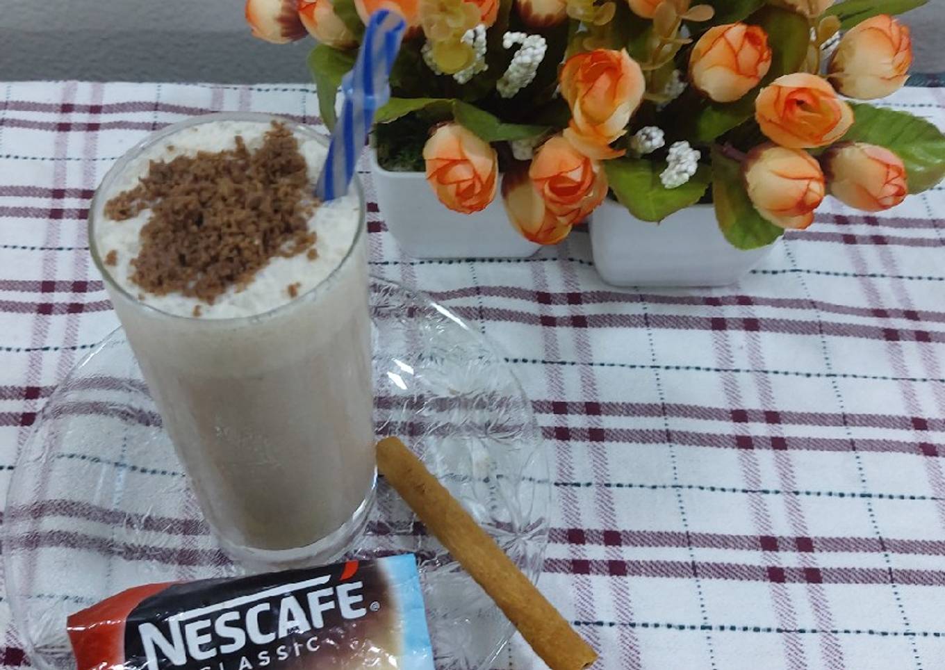 Cinnamon chocolate cold coffee shake