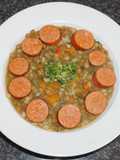 Lentil Soup with Wheat Berries and Sausage