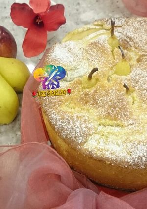 صورة لوصفة كيكة الفواكه المشكله 🍐🍌🍎