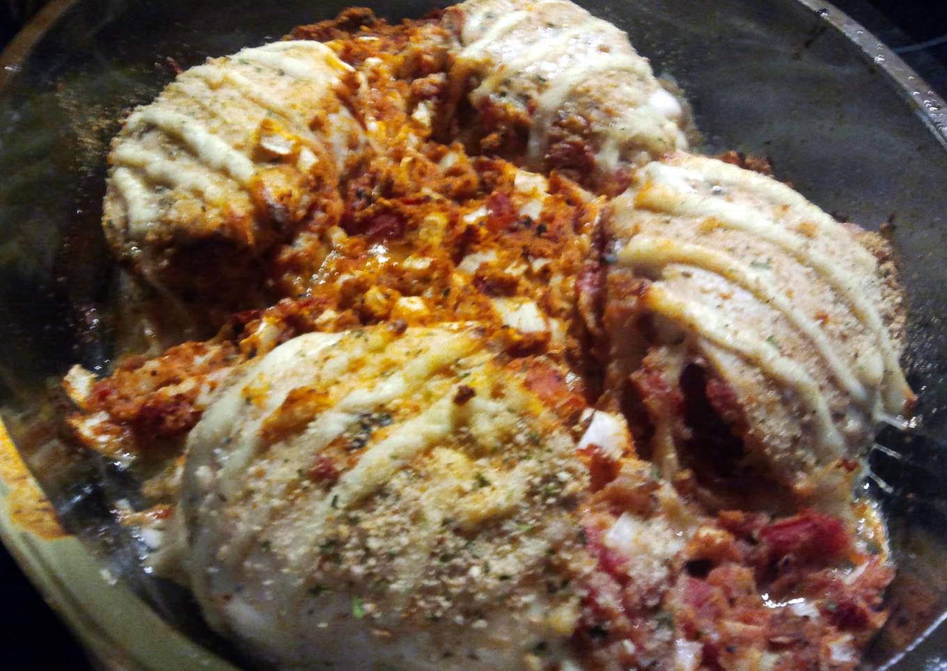 Sarahs italian fire roasted stuffed chicken!