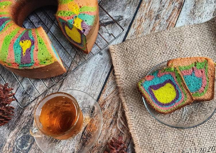Cara meracik Rainbow Cake 🌈(Panggang), Lezat
