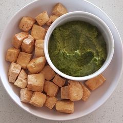 A picture of Easy Mint Dip & Fried Tofu.