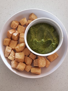 A picture of Easy Mint Dip & Fried Tofu.