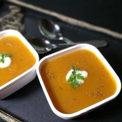 A picture of Pumpkin Carrot Soup.