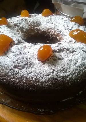 Una foto de Torta licuada de naranja sin manteca