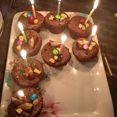 A picture of Chocolate nuts muffins.