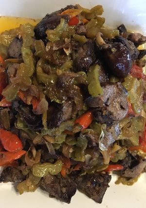 Foto resep Tumis pedas pare goreng ati ayam