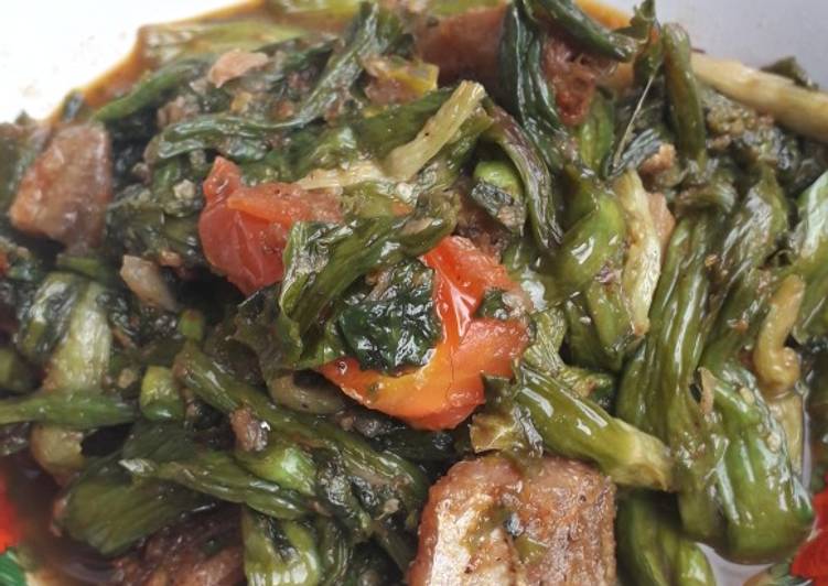 Resep Tumis genjer/ limnocharis,velvetleaf,yellow burhead, Sempurna