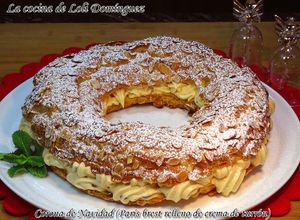 Foto principal de Corona de Navidad (París Brest relleno de crema de turrón)