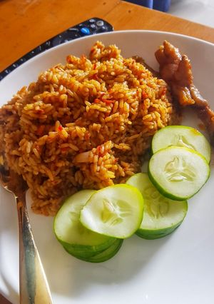A picture of Coconut jollof rice.