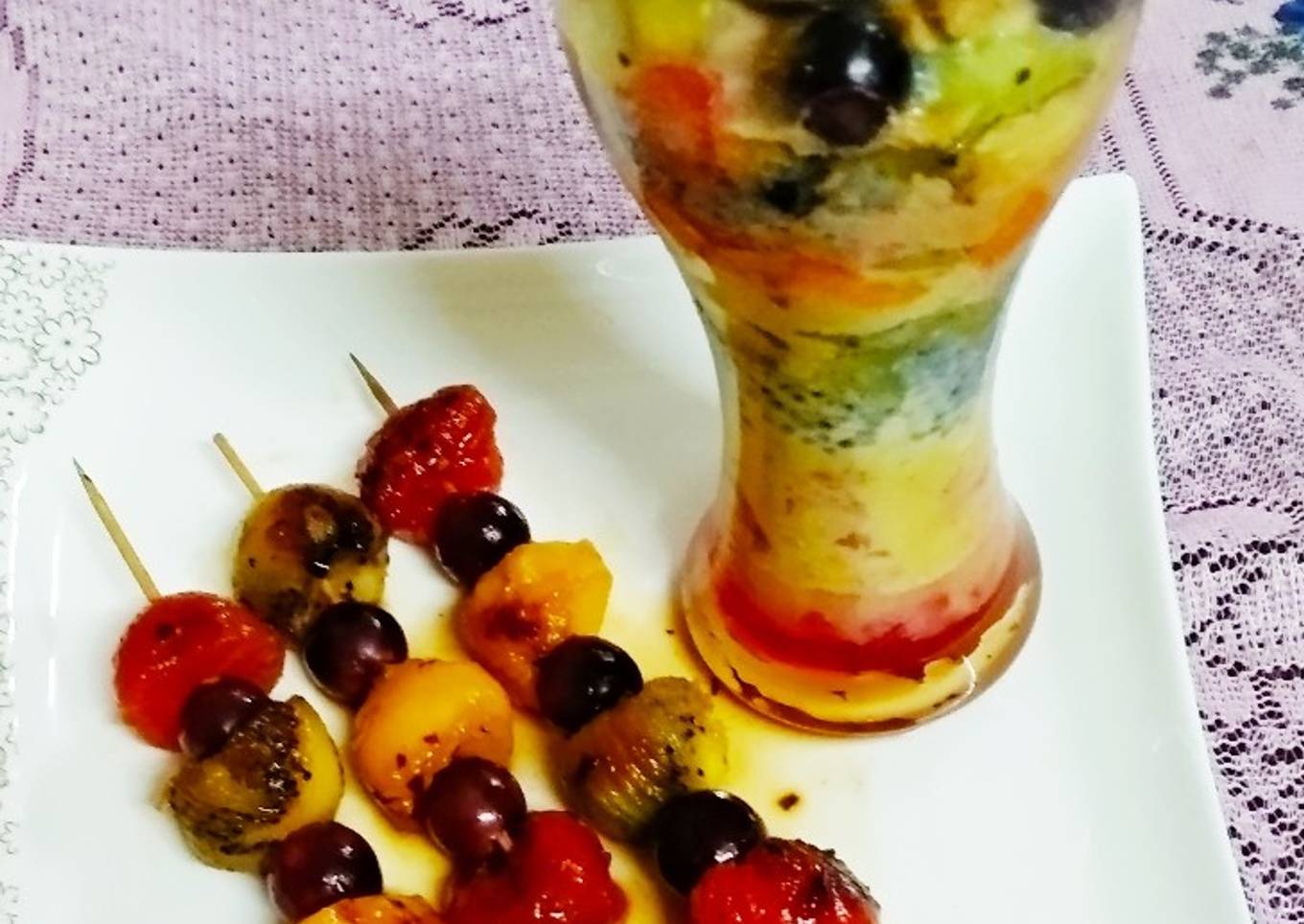 Sizzling Fruits barbeque and Fruits and Nuts Sundue