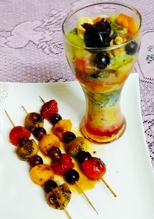 A picture of Sizzling Fruits barbeque and Fruits and Nuts Sundue.
