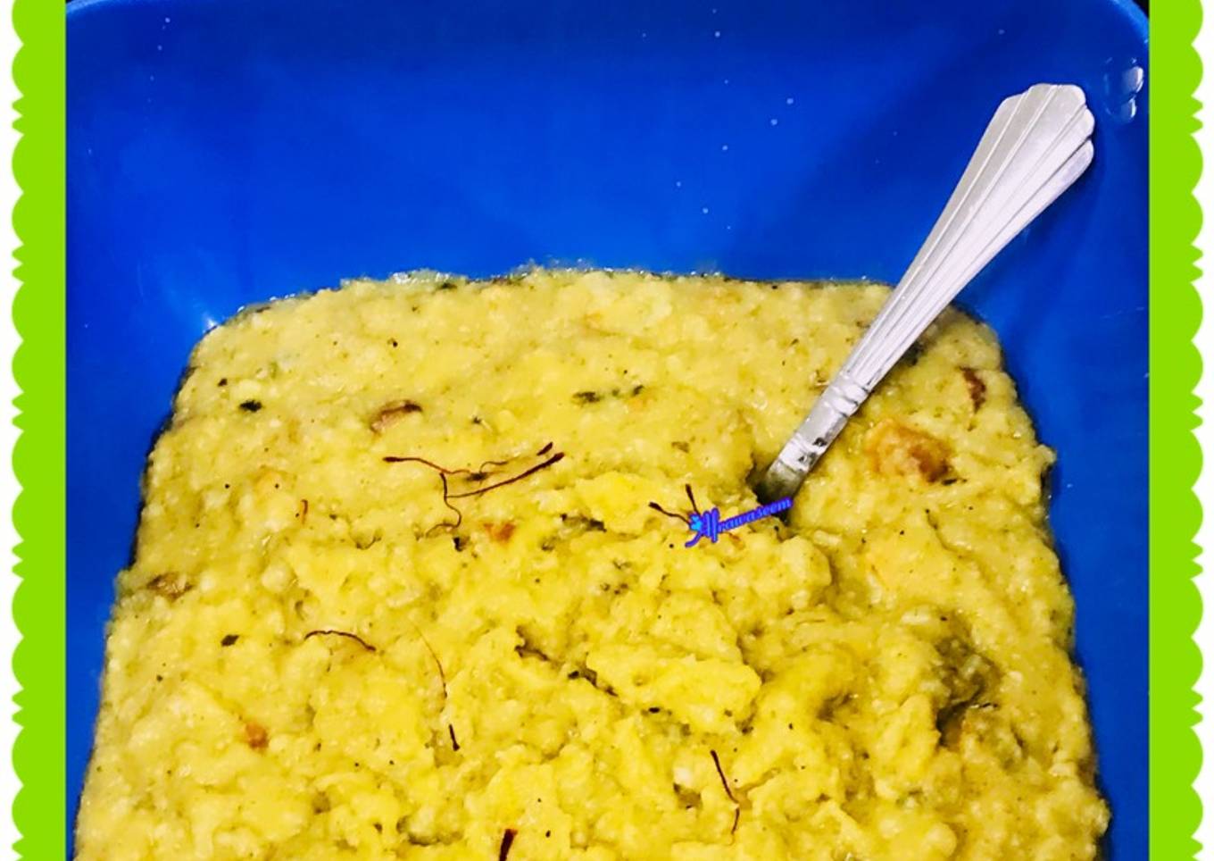 Bowl of Saffron oats (vegetarian meal)