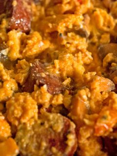 Una foto de Huevos pericos con chorizo
