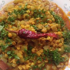 A picture of Dudhi chane ki dal ki sabji.