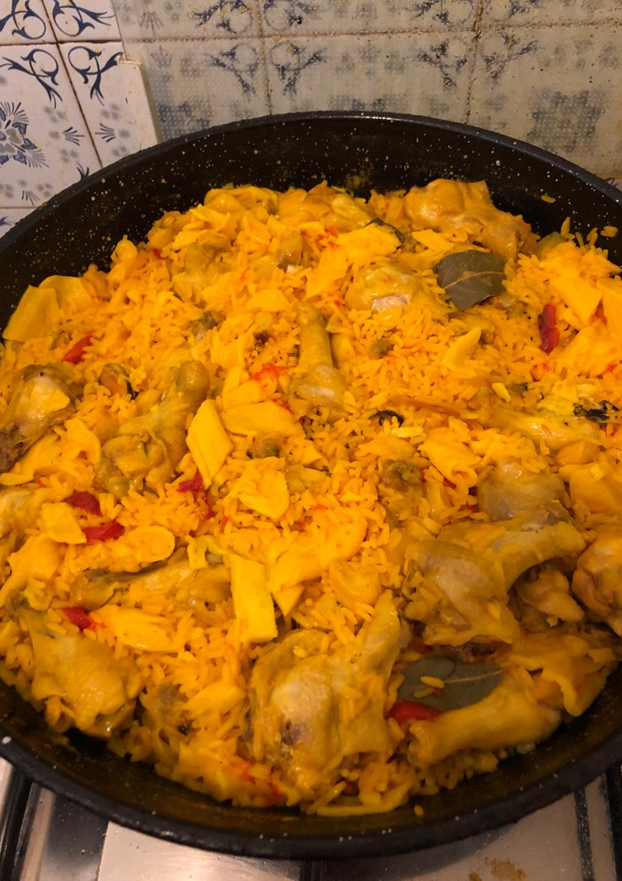Una foto de Paella