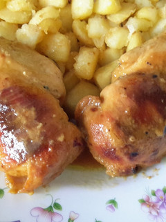 Una foto de Pollo al horno con miel y mostaza