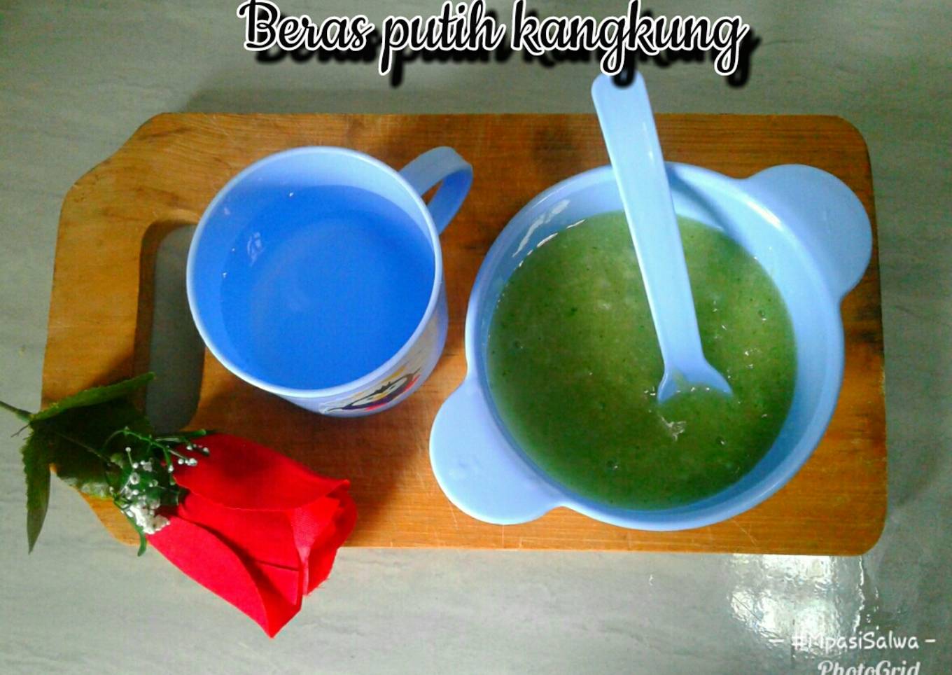 Mpasi Beras Putih + Kangkung (6m 30d)