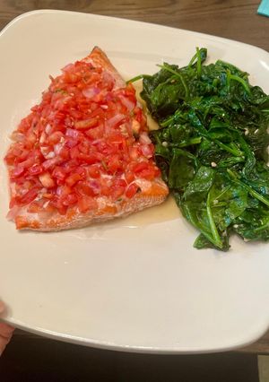 A picture of Oven-Baked Salmon with Pico de Gallo.