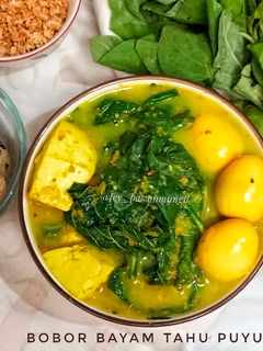 Foto resep Bobor Bayam Tahu Puyuh