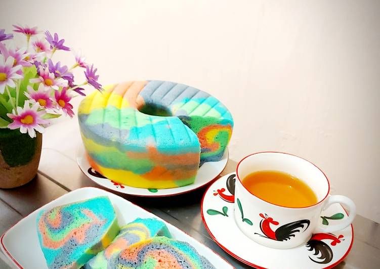 Bolu Kukus Putih Telur (Rainbow 🌈)