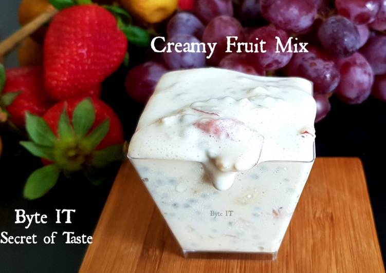 Easiest Way to Make Super Quick Homemade Creamy fruit mix