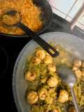 Boulettes de viandes aux pommes et riz pilaf aux carottes