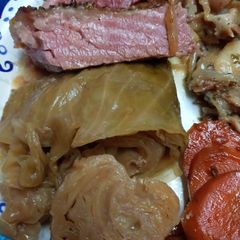 A picture of Corned Beef with Cabbage Instapot.