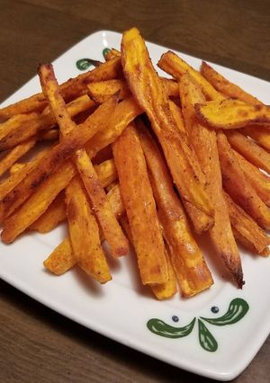 A picture of Baked sweet potato fries.