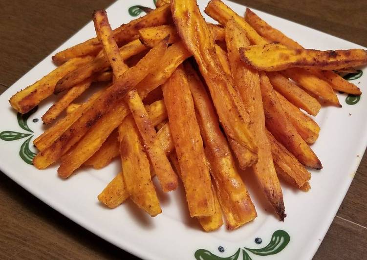 Steps to Make Homemade Baked sweet potato fries