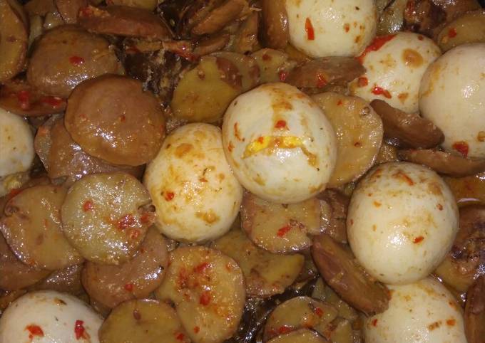 Rendang jengkol telur