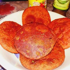 Shahi Stuffed Dry fruits Beetroot khasta kachodhi A picture of Shahi Stuffed Dry fruits Beetroot khasta kachodhi.