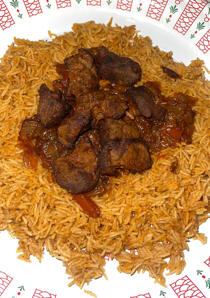 صورة لوصفة كبسة لحم حساوية من يد بنتي