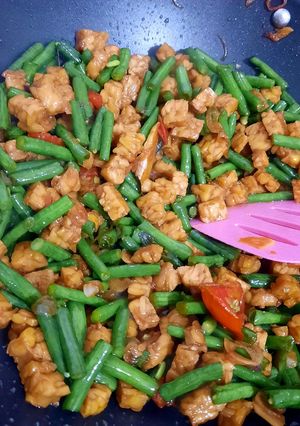 Foto resep Tumis kacang panjang tempe