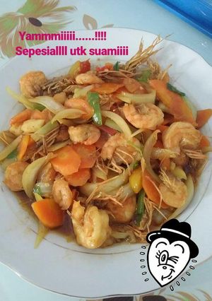 Foto resep Udang wortel asam manis
