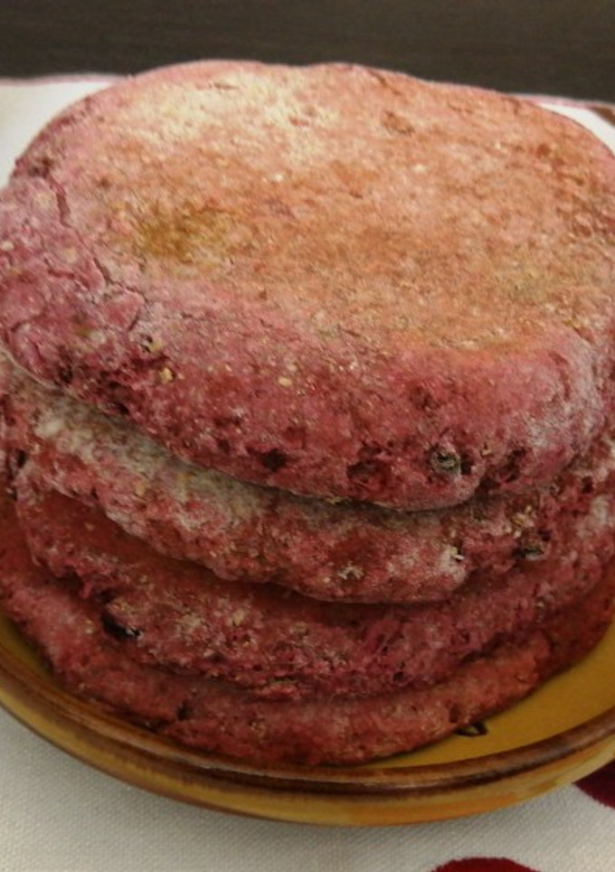 Una foto de Pan pita de remolacha- vegano