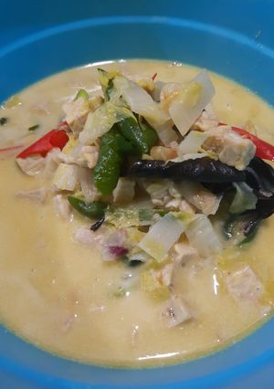 Foto resep Sayur sawi putih dan tempe santan
